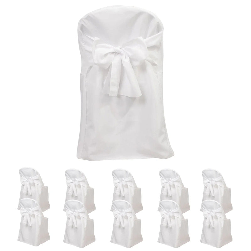 10 Polyester Folding Chair Covers with Attached Sashes