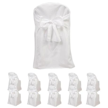 10 Polyester Folding Chair Covers with Attached Sashes
