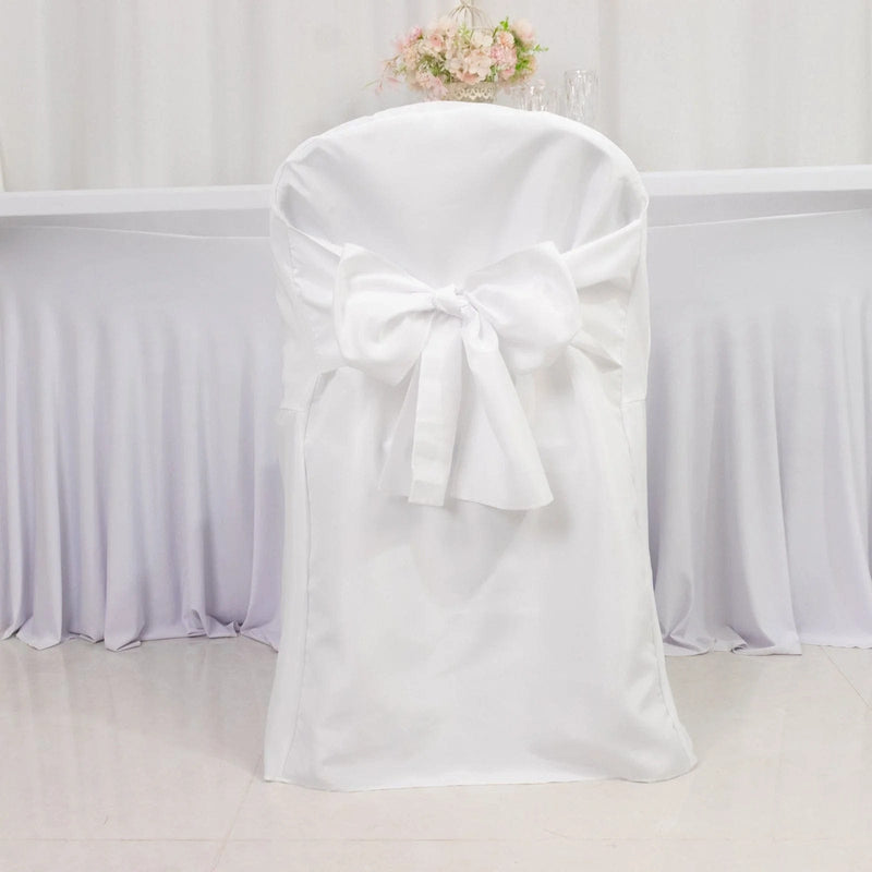 10 Polyester Folding Chair Covers with Attached Sashes
