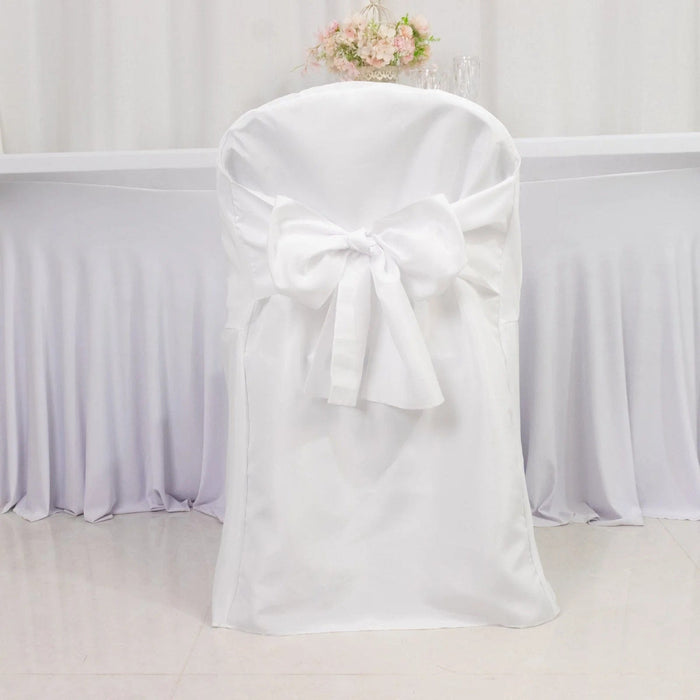 10 Polyester Folding Chair Covers with Attached Sashes