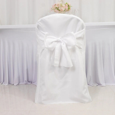10 Polyester Folding Chair Covers with Attached Sashes