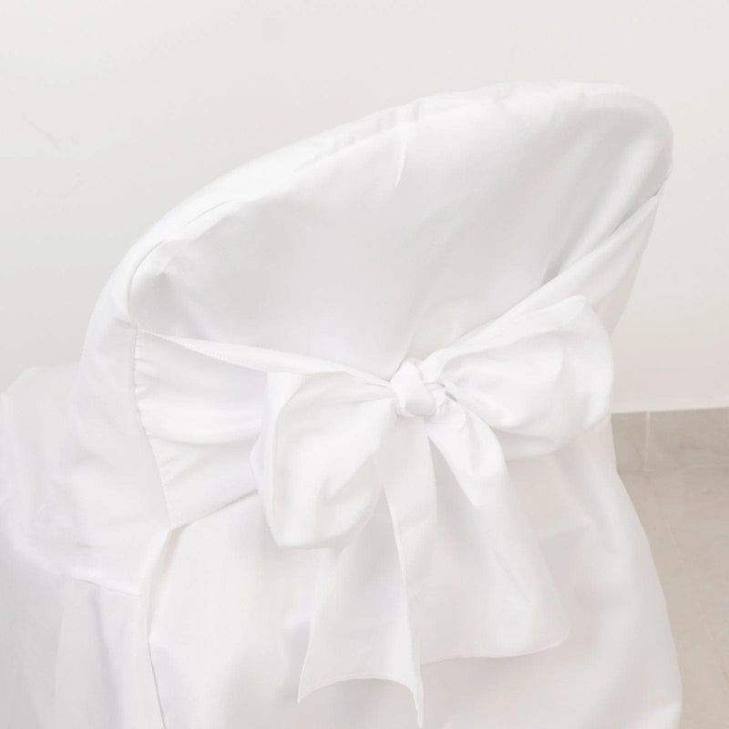10 Polyester Folding Chair Covers with Attached Sashes