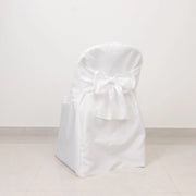 10 Polyester Folding Chair Covers with Attached Sashes