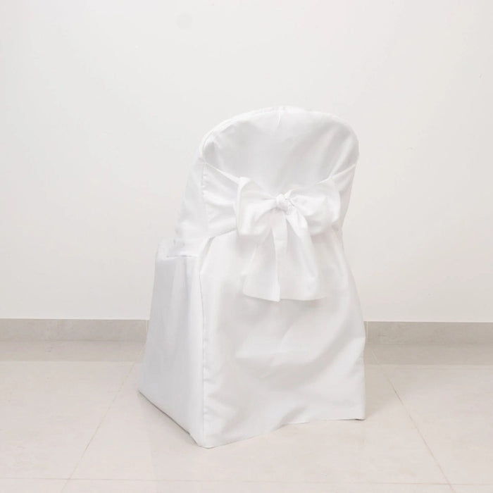 10 Polyester Folding Chair Covers with Attached Sashes