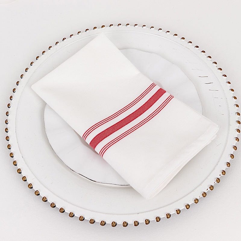 10 Polyester Napkins with Stripes 18" x 22"