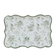 10 Rectangle 14" Paper Serving Trays French Toile Pattern - White and Sage Green DSP_PPTR_REC005_14_SAGE