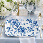 10 Rectangular 12" x 7" French Toile Plastic Serving Trays