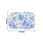 10 Rectangular 12" x 7" French Toile Plastic Serving Trays