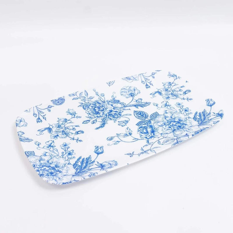 10 Rectangular 12" x 7" French Toile Plastic Serving Trays