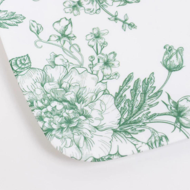 10 Rectangular 12" x 7" French Toile Plastic Serving Trays
