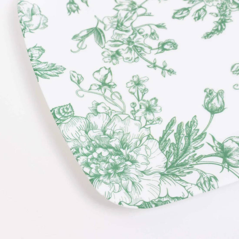 10 Rectangular 13" x 9" French Toile Plastic Serving Trays