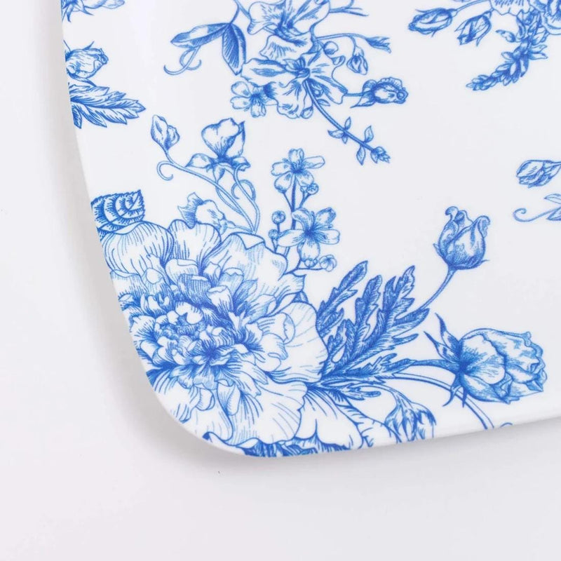 10 Rectangular 13" x 9" French Toile Plastic Serving Trays