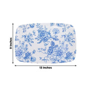 10 Rectangular 13" x 9" French Toile Plastic Serving Trays