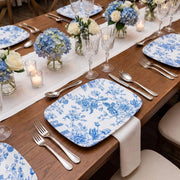 10 Rectangular 13" x 9" French Toile Plastic Serving Trays
