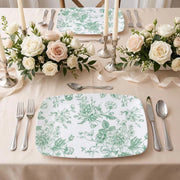 10 Rectangular 13" x 9" French Toile Plastic Serving Trays