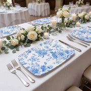 10 Rectangular 13" x 9" French Toile Plastic Serving Trays