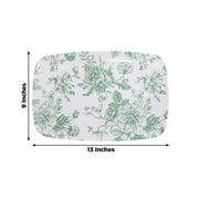 10 Rectangular 13" x 9" French Toile Plastic Serving Trays