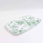 10 Rectangular 13" x 9" French Toile Plastic Serving Trays DSP_TR0023_FLOR_13_SAGE