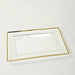 10 Rectangular Plastic Serving Trays with Gold Rim - Clear DSP_TR0016_13_CLGD