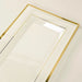 10 Rectangular Plastic Serving Trays with Gold Rim - Clear DSP_TR0016_13_CLGD