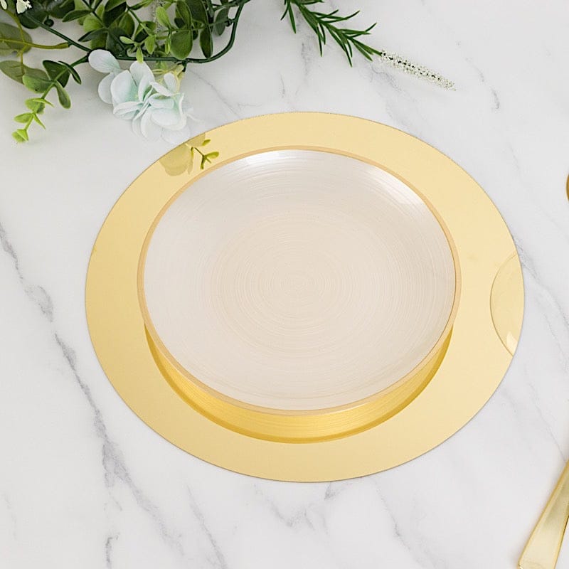 10 Round 10" Decorative Mirror Plastic Charger Plates