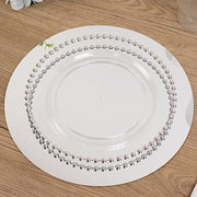 10 Round 10" Decorative Mirror Plastic Charger Plates MIRR_PS_RND_10_SILV