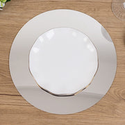 10 Round 10" Decorative Mirror Plastic Charger Plates MIRR_PS_RND_10_SILV