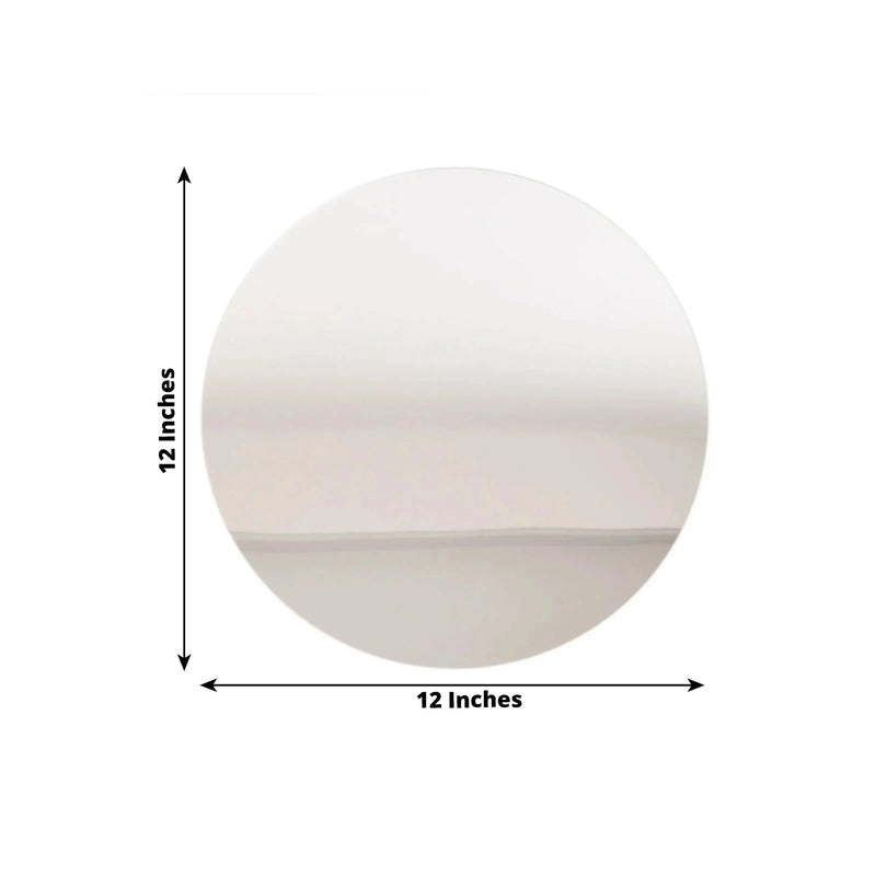 10 Round 12" Decorative Mirror Plastic Charger Plates MIRR_PS_RND_12_SILV