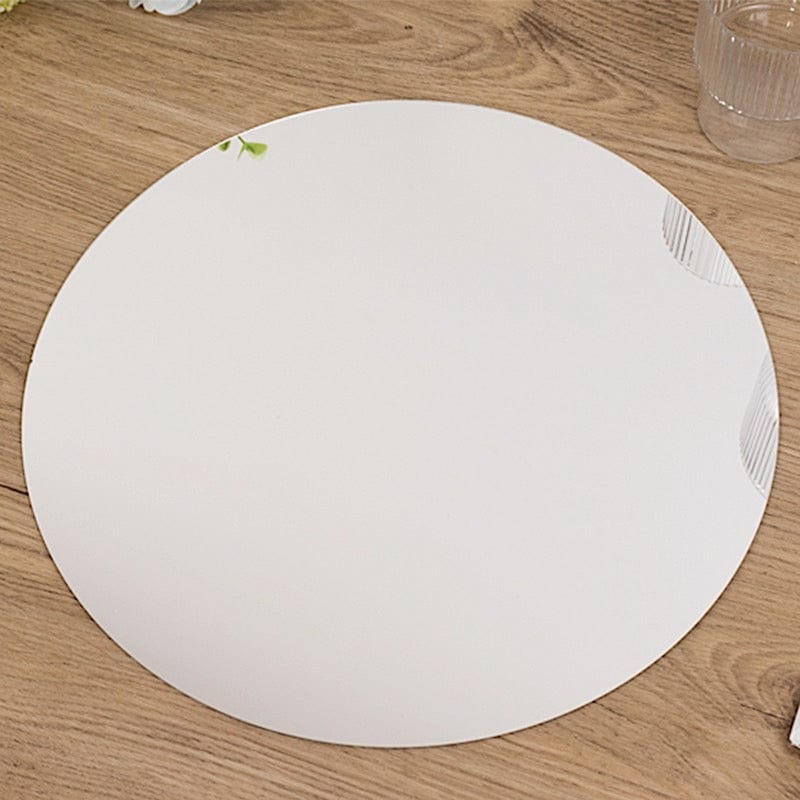 10 Round 12" Decorative Mirror Plastic Charger Plates MIRR_PS_RND_12_SILV