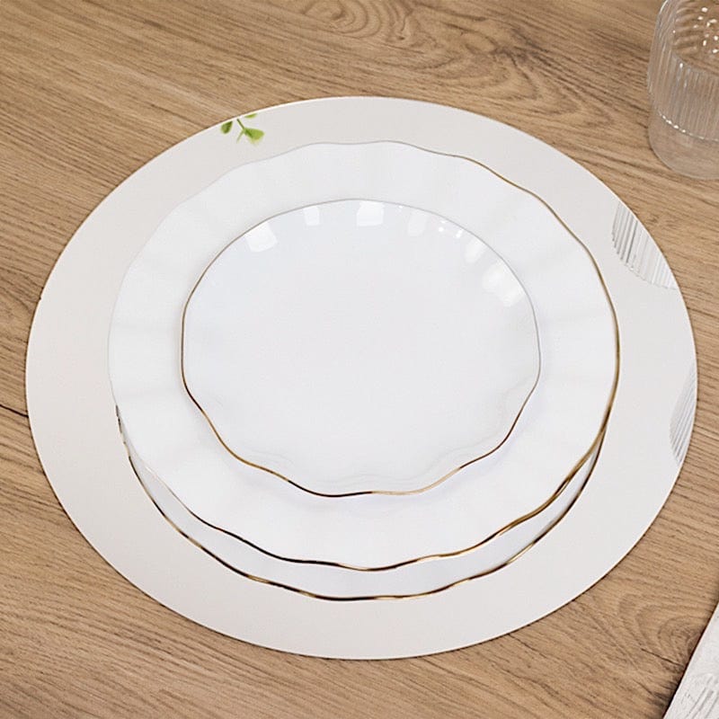 10 Round 12" Decorative Mirror Plastic Charger Plates MIRR_PS_RND_12_SILV