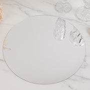 10 Round 12" Decorative Mirror Plastic Charger Plates MIRR_PS_RND_12_SILV