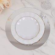 10 Round 12" Decorative Mirror Plastic Charger Plates MIRR_PS_RND_12_SILV