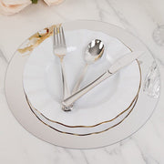 10 Round 12" Decorative Mirror Plastic Charger Plates MIRR_PS_RND_12_SILV