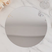 10 Round 12" Decorative Mirror Plastic Charger Plates MIRR_PS_RND_12_SILV