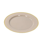 10 Round 12" Heavy Duty Plastic Charger Plates with Metallic Rim