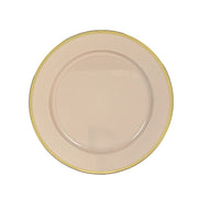 10 Round 12" Heavy Duty Plastic Charger Plates with Metallic Rim