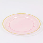 10 Round 12" Heavy Duty Plastic Charger Plates with Metallic Rim