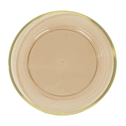 10 Round 12" Heavy Duty Plastic Charger Plates with Metallic Rim CHRG_PLST0016_12_TPGD