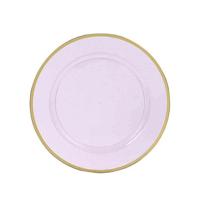 10 Round 12" Heavy Duty Plastic Charger Plates with Metallic Rim CHRG_PLST0016_12_TPPGD