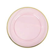 10 Round 12" Heavy Duty Plastic Charger Plates with Metallic Rim - Clear CHRG_PLST0016_12_T046GD