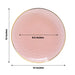 6 Round 13" Hammered Plastic Charger Plates with Rim - Blush with Gold CHRG_PLST0028_T046GD