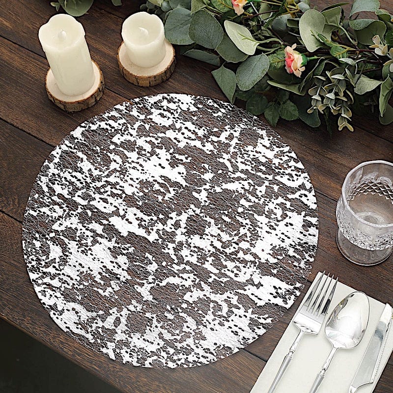 10 Round 13" Metallic Foil Polyester Mesh Table Placemats
