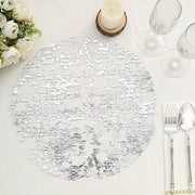 10 Round 13" Metallic Foil Polyester Mesh Table Placemats