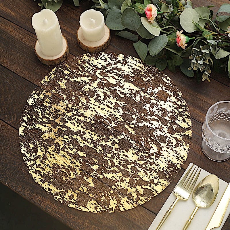 10 Round 13" Metallic Foil Polyester Mesh Table Placemats