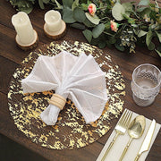 10 Round 13" Metallic Foil Polyester Mesh Table Placemats