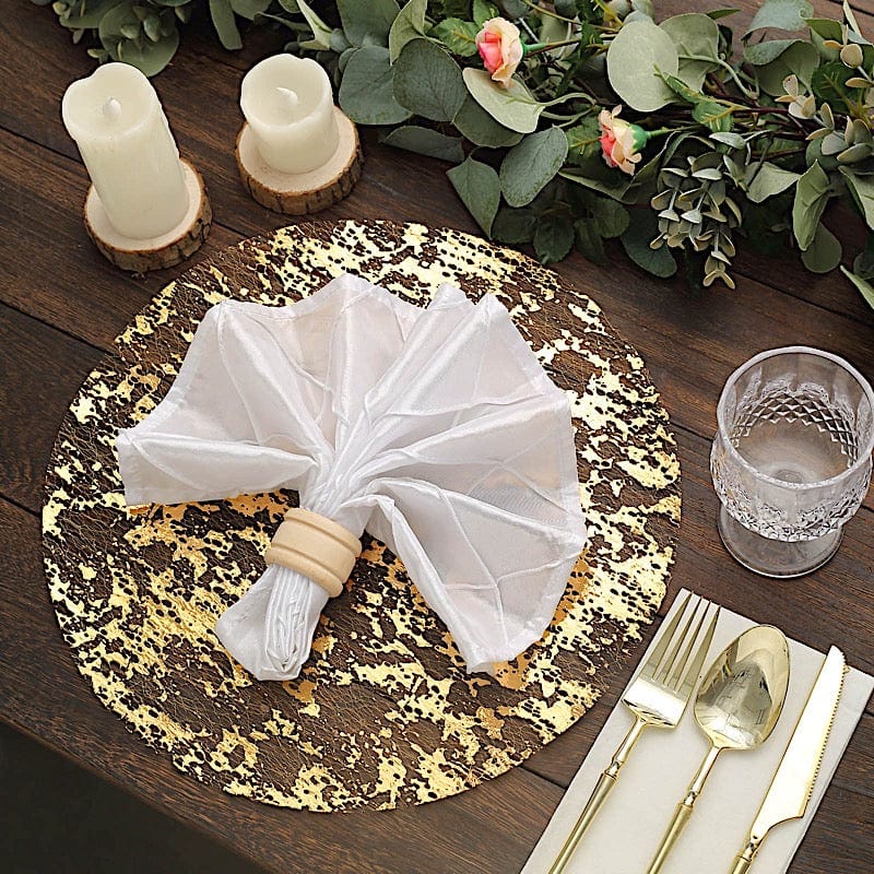 10 Round 13" Metallic Foil Polyester Mesh Table Placemats