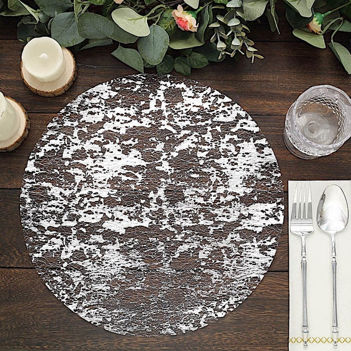 10 Round 13" Metallic Foil Polyester Mesh Table Placemats