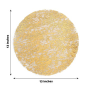 10 Round 13" Metallic Foil Polyester Mesh Table Placemats PLMAT_MET02_GOLD
