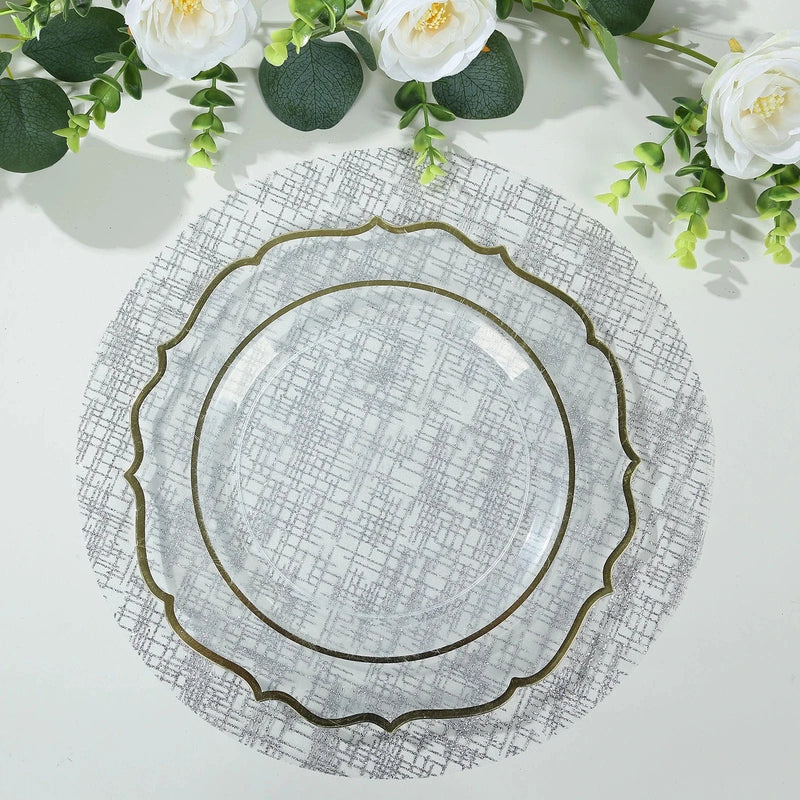 10 Round 13" Metallic Glitter Mesh Placemats