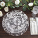 10 Round 13" Metallic Sheer Organza Placemats with Swirl Foil Floral Design